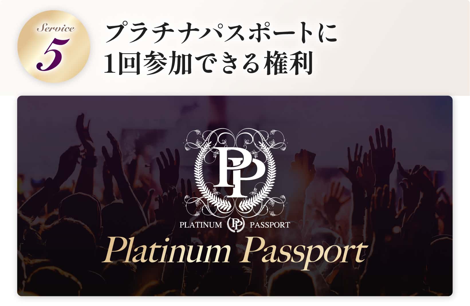プラチナパスポートに1回参加できる権利